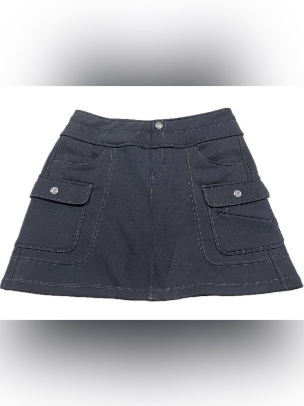 Athleta Womena Black Snowslide Fleeced Line Cargo Skirt Pull On